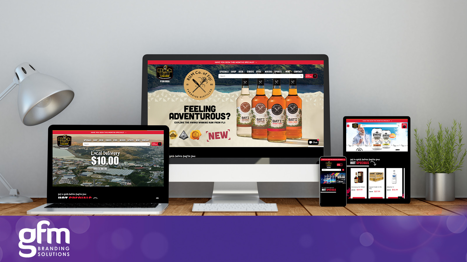 Thirsty Liquor Churchill Ave fully responsive website design on multiple screens
