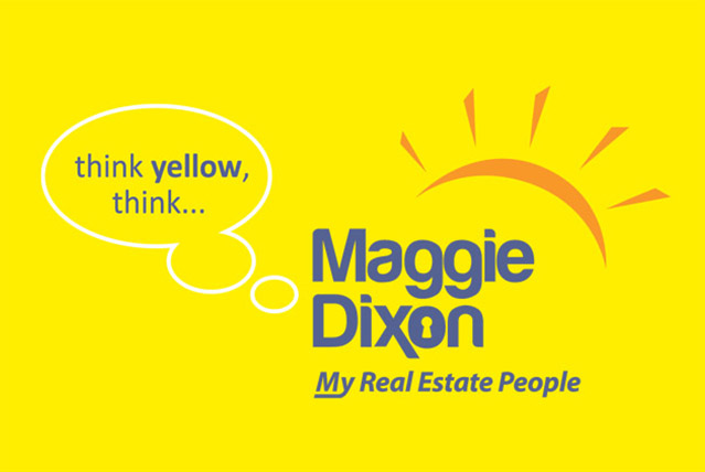 think yellow, think Maggie Dixon my real estate people logo