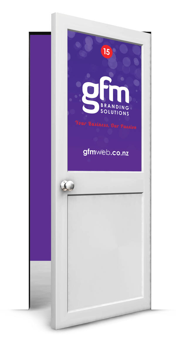GFM branding solutions your business our passion gfmweb.co.nz open purple door